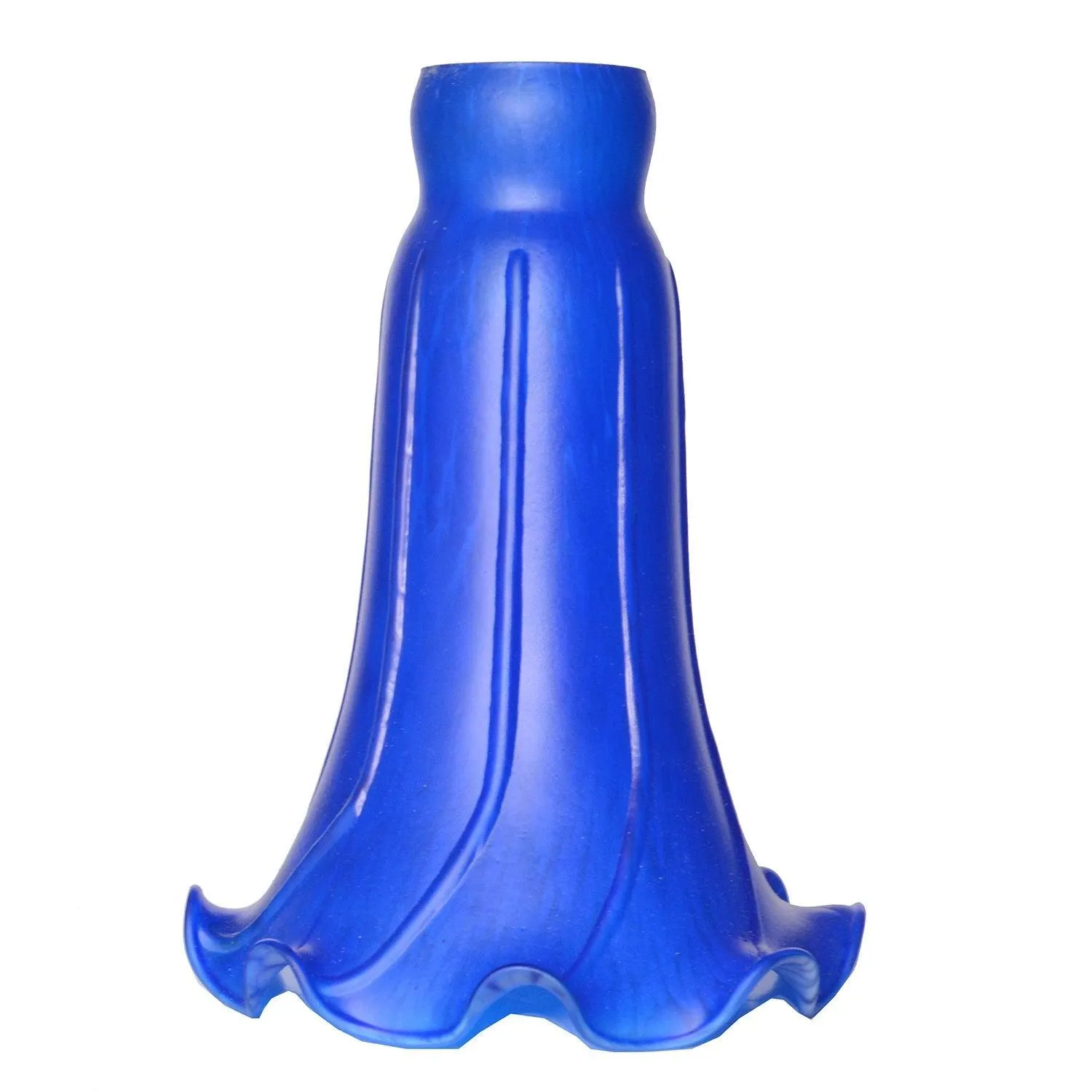 Pond Lily Lamp Shade Blue Glass Lampshade  4.5" Wide X 6" Tall X 1.5" Fitter