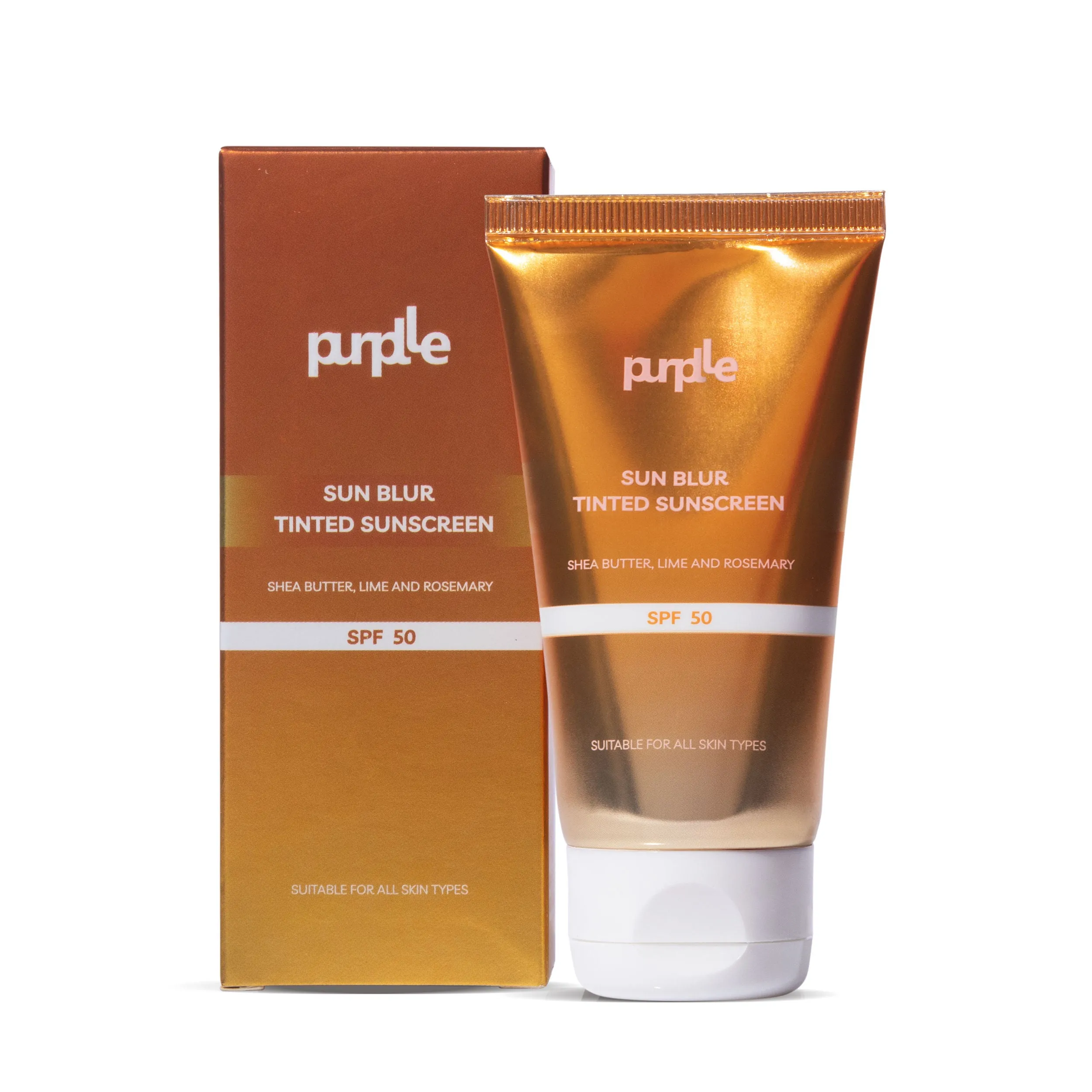Purplle Sun Blur Tinted Sunscreen - Shea Butter, Lime, and Rosemary SPF50 (50 gm)