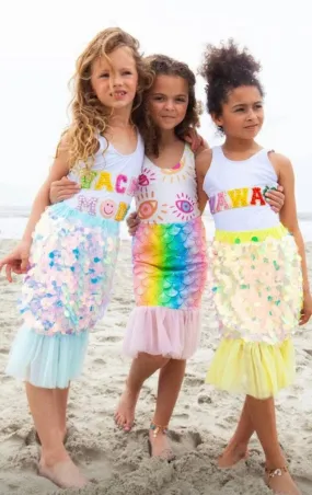 Rainbow Mermaid Swim Coverup