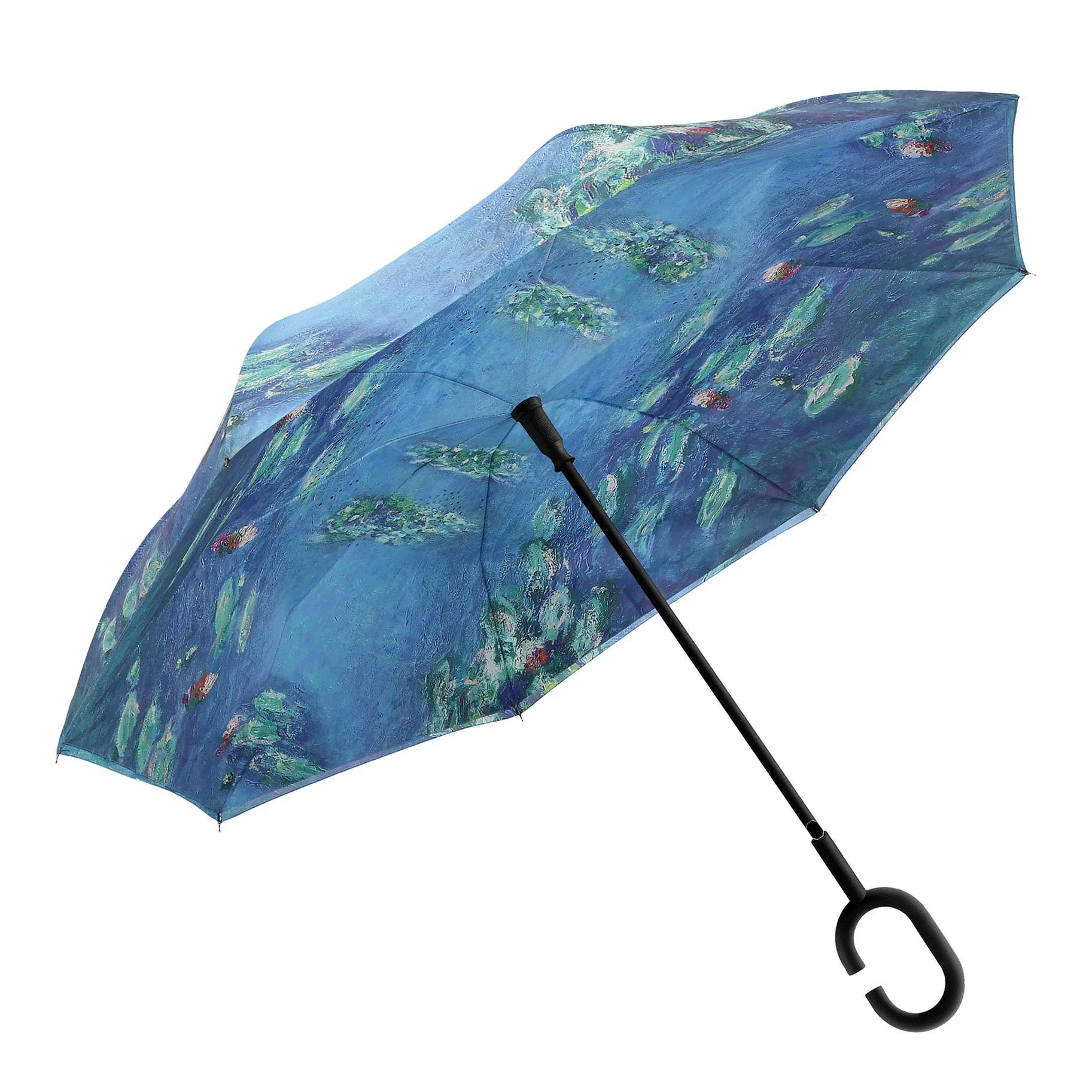 RainCaper Monet Water Lilies Reverse Umbrella