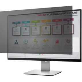 Rocstor PrivacyView&trade; Premium Privacy Filter for 32 Widescreen Monitor - For 32" Monitor/Display - 16:9 Aspect Ratio - Glossy / Matte - Unframed - Anti-glare - TAA Compliant - Black - For 32" Widescreen LCD Monitor - 16:9 - Scratch Resistant