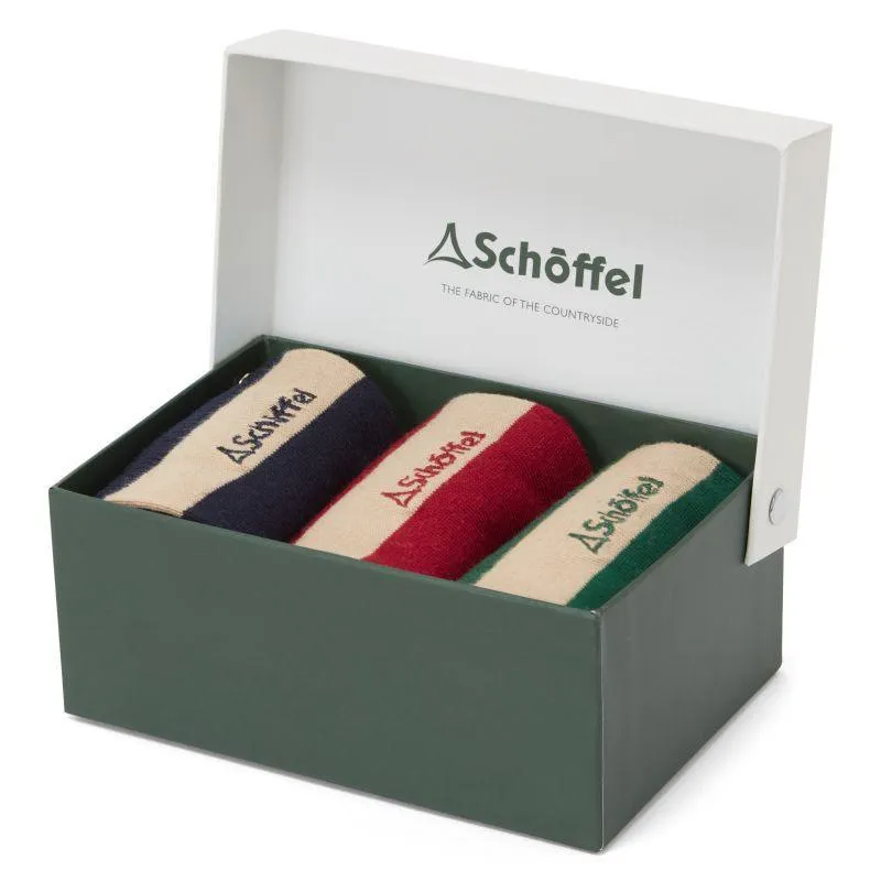 Schoffel Mens Bamboo Socks (Box of 3) 7-11 UK - Oat Stripe