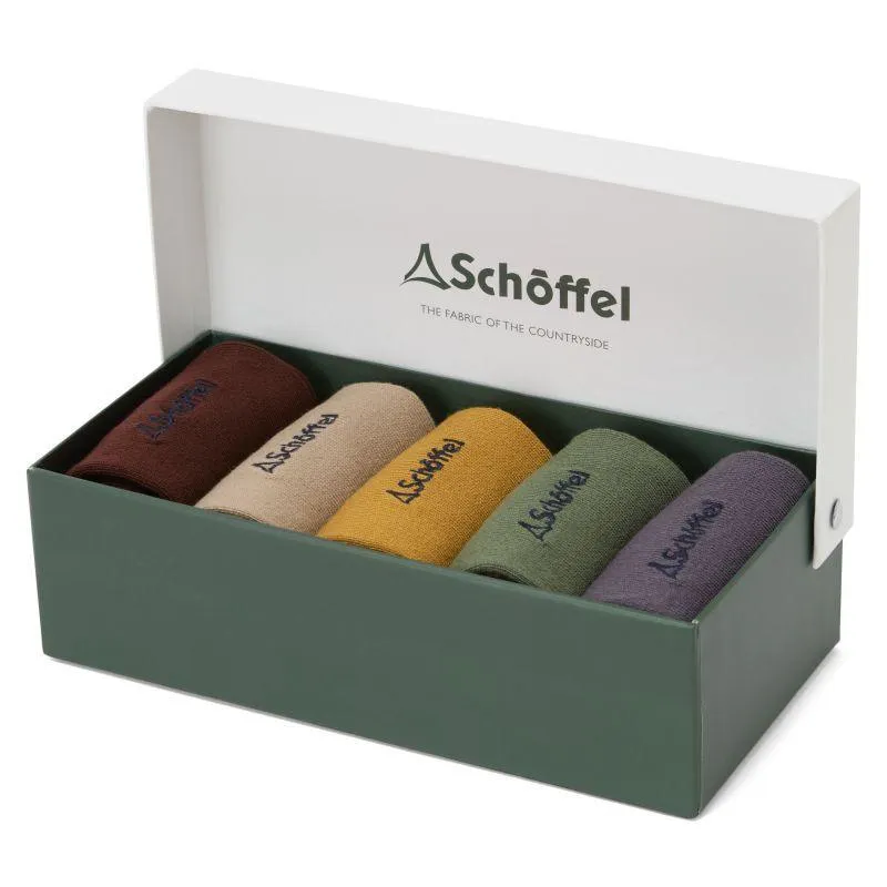 Schoffel Mens Bamboo Socks (Box of 5) 7-11 UK - Mustard Mix