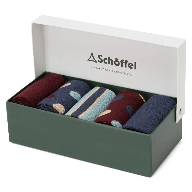 Schoffel Mens Bamboo Socks (Box of 5) 7-11 UK - Pale Blue Mix