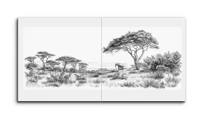 Serene African Savanna Diptych