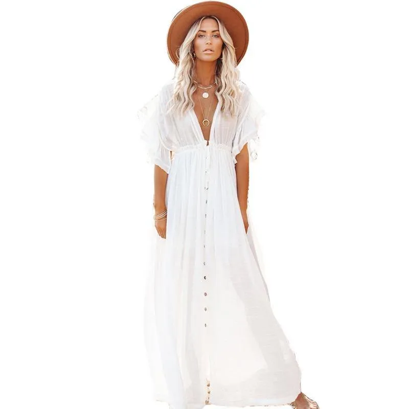 Sexy V Neck Beach Cover Ups