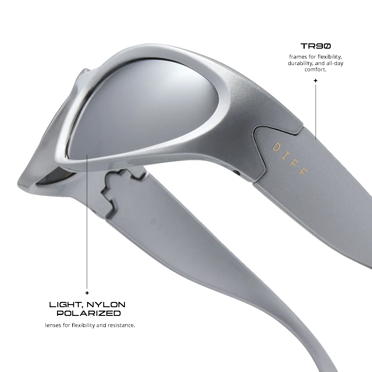 SIDE OUT - SILVER   SILVER MIRROR   POLARIZED SUNGLASSES