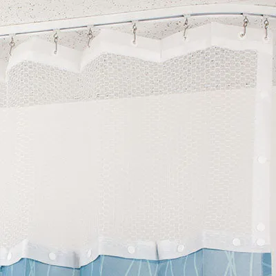 Snap Mesh Privacy Curtain Heading, 12" (for 8' Ceiling)