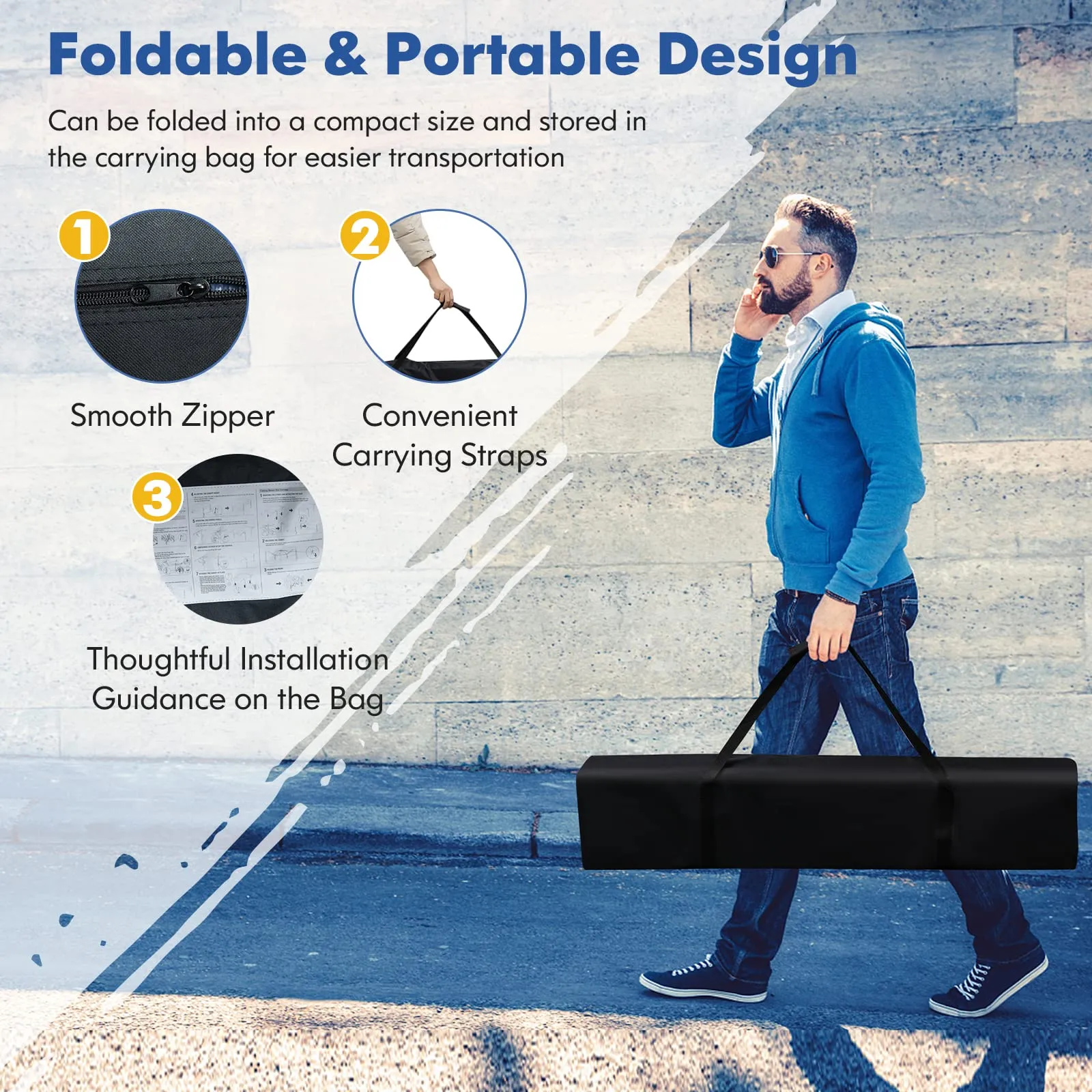 Tangkula 10 ft x 10 ft Outdoor Instant Pop-up Canopy, Folding Slanted Leg Canopy Tent