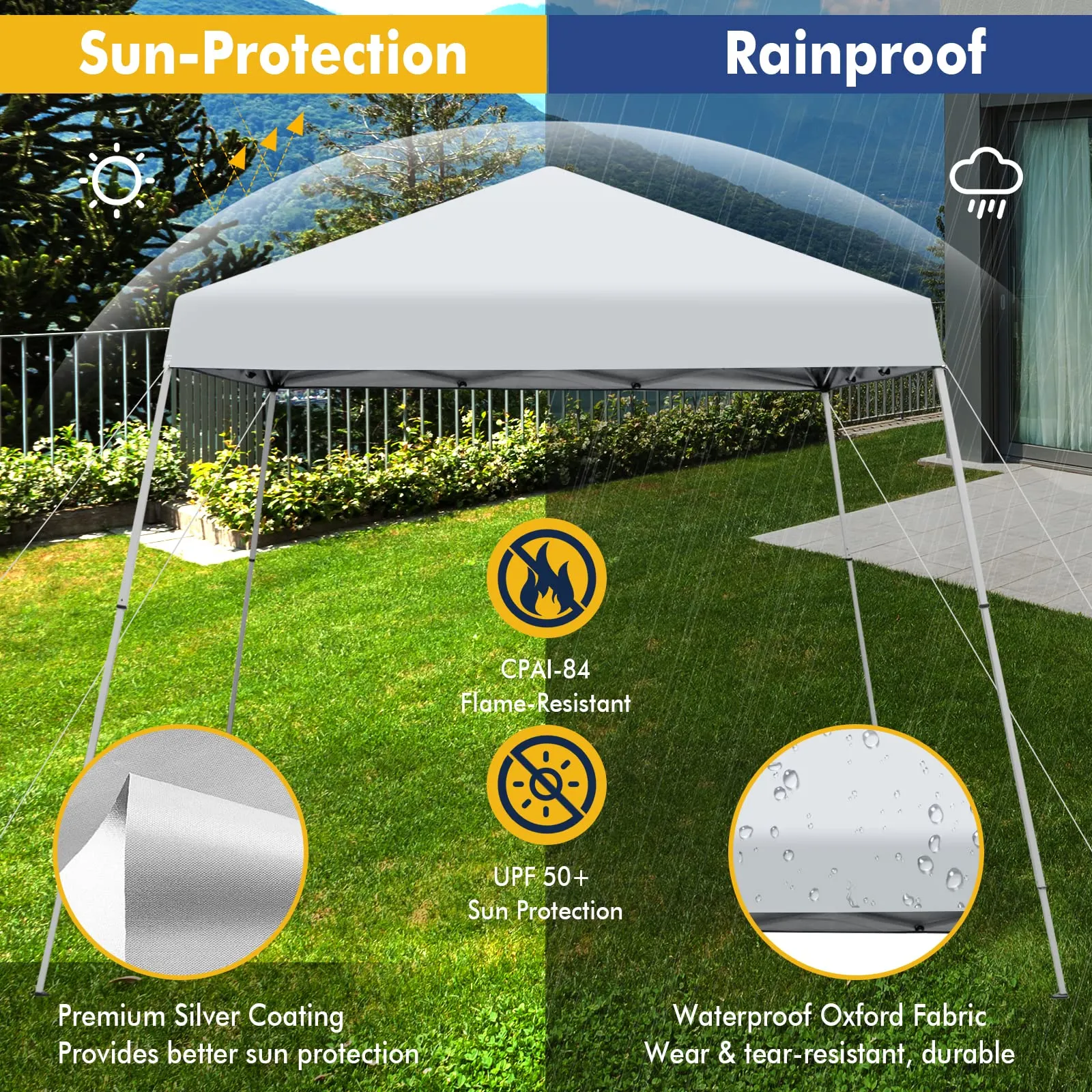 Tangkula 10 ft x 10 ft Outdoor Instant Pop-up Canopy, Folding Slanted Leg Canopy Tent