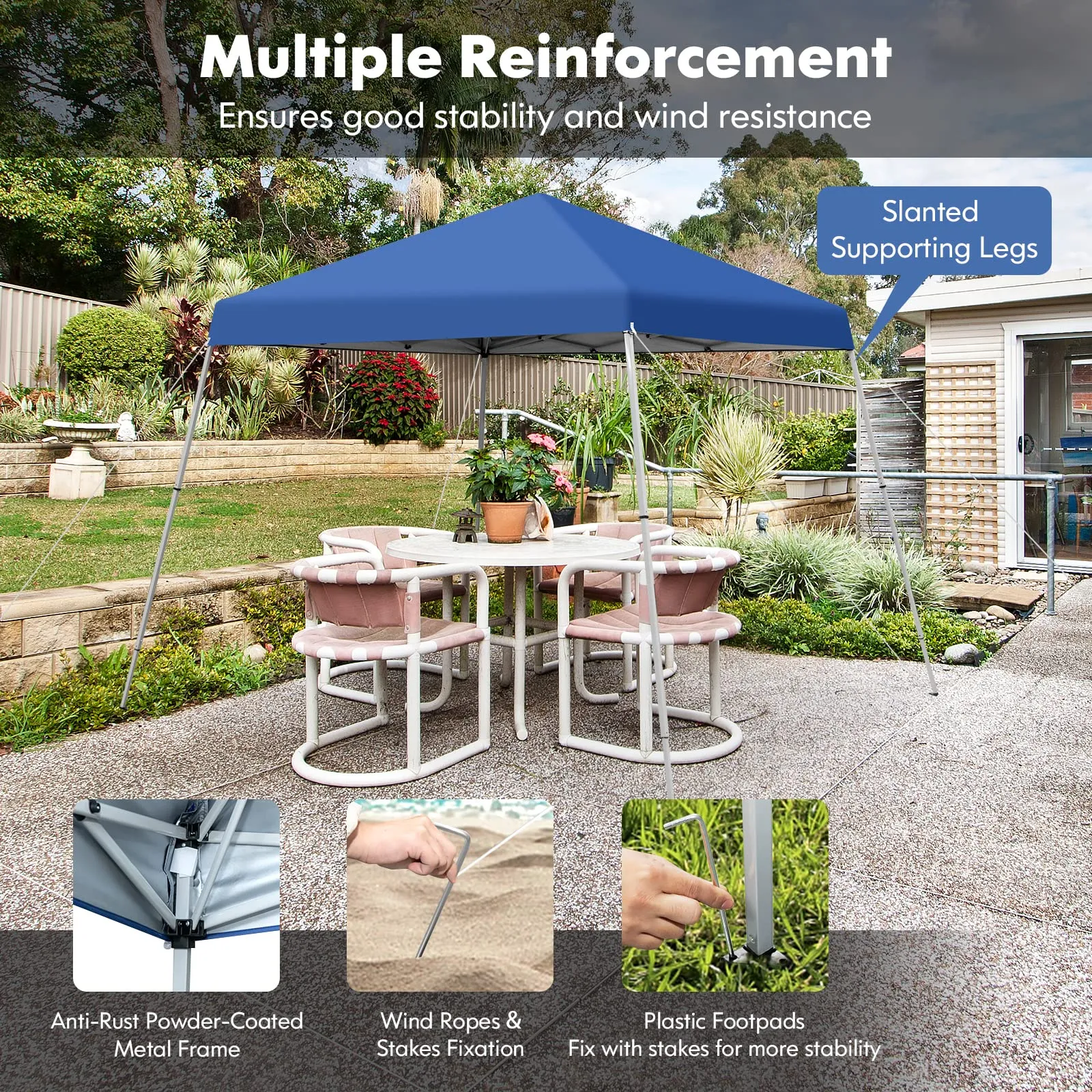 Tangkula 10 ft x 10 ft Outdoor Instant Pop-up Canopy, Folding Slanted Leg Canopy Tent