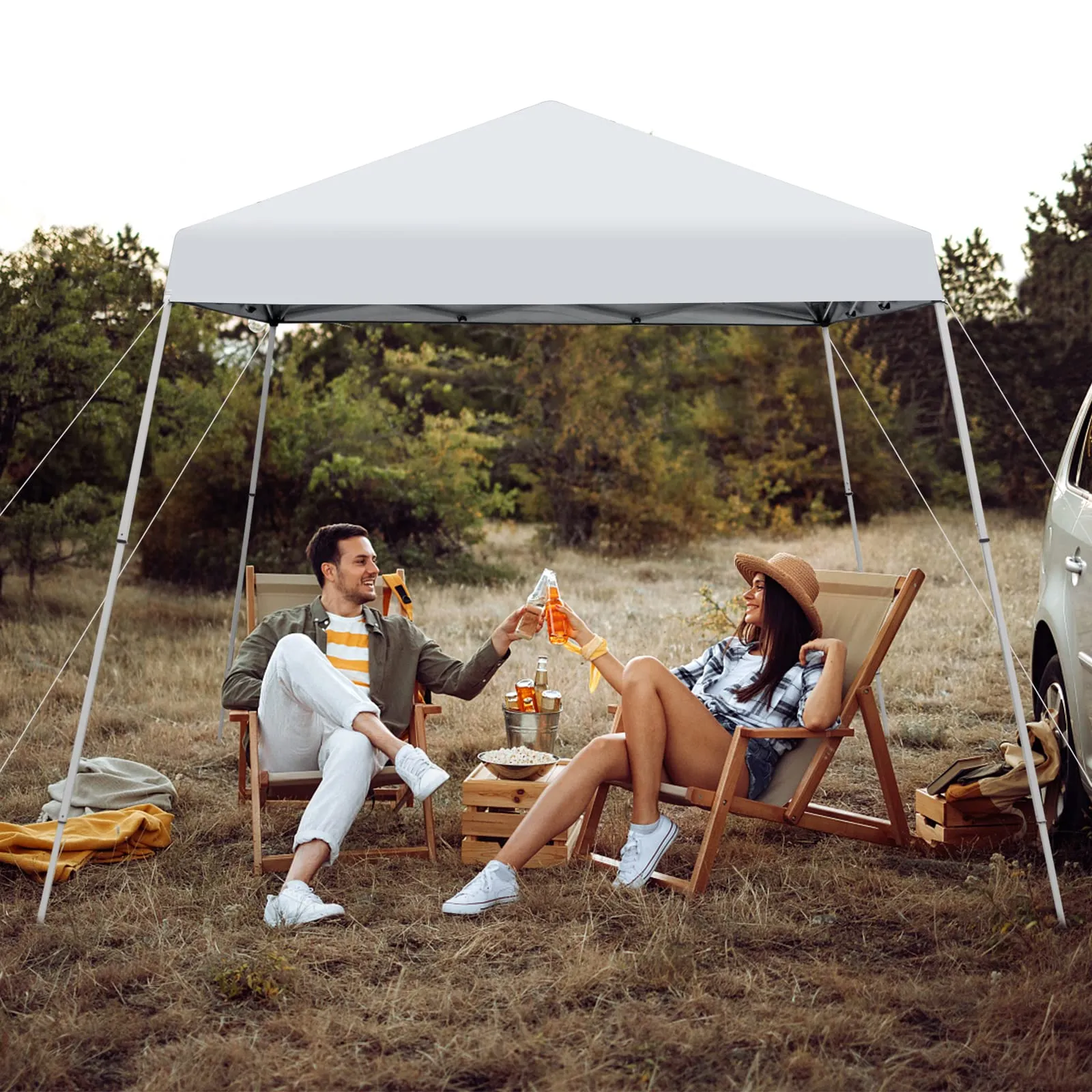 Tangkula 10 ft x 10 ft Outdoor Instant Pop-up Canopy, Folding Slanted Leg Canopy Tent
