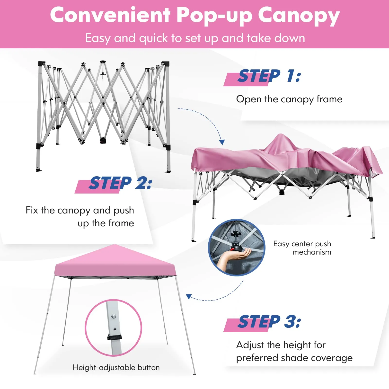 Tangkula 10 ft x 10 ft Outdoor Instant Pop-up Canopy, Folding Slanted Leg Canopy Tent