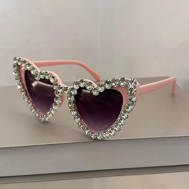 TEEK - Bejeweled Heart Sunglasses