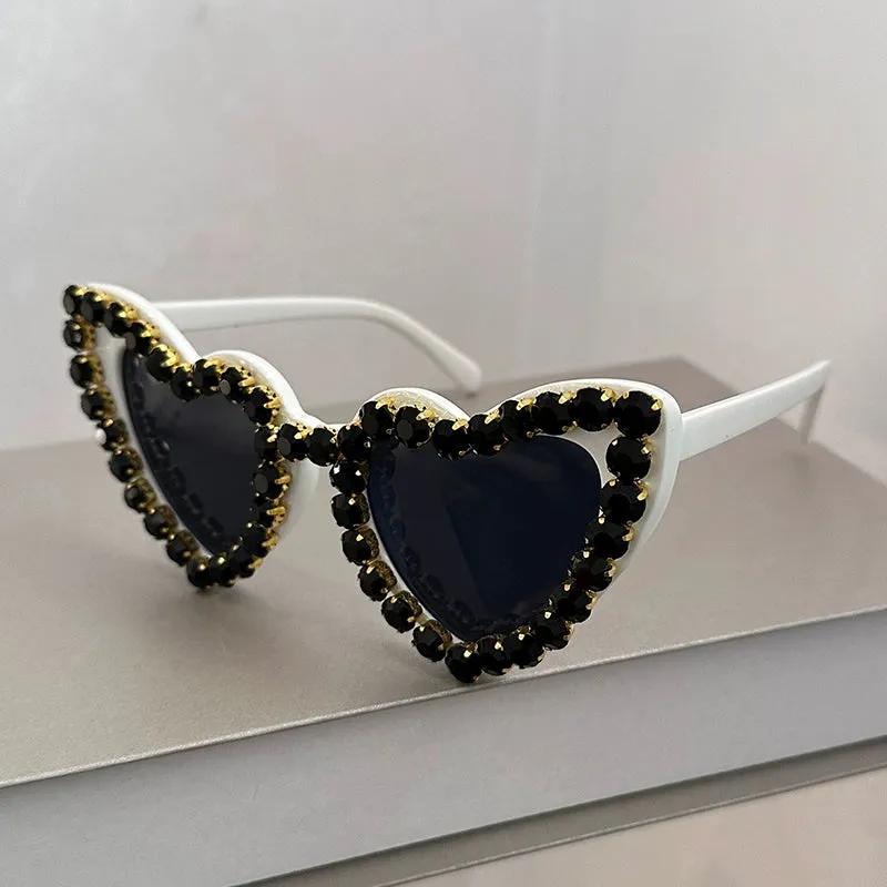TEEK - Bejeweled Heart Sunglasses