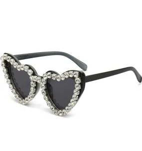 TEEK - Bejeweled Heart Sunglasses