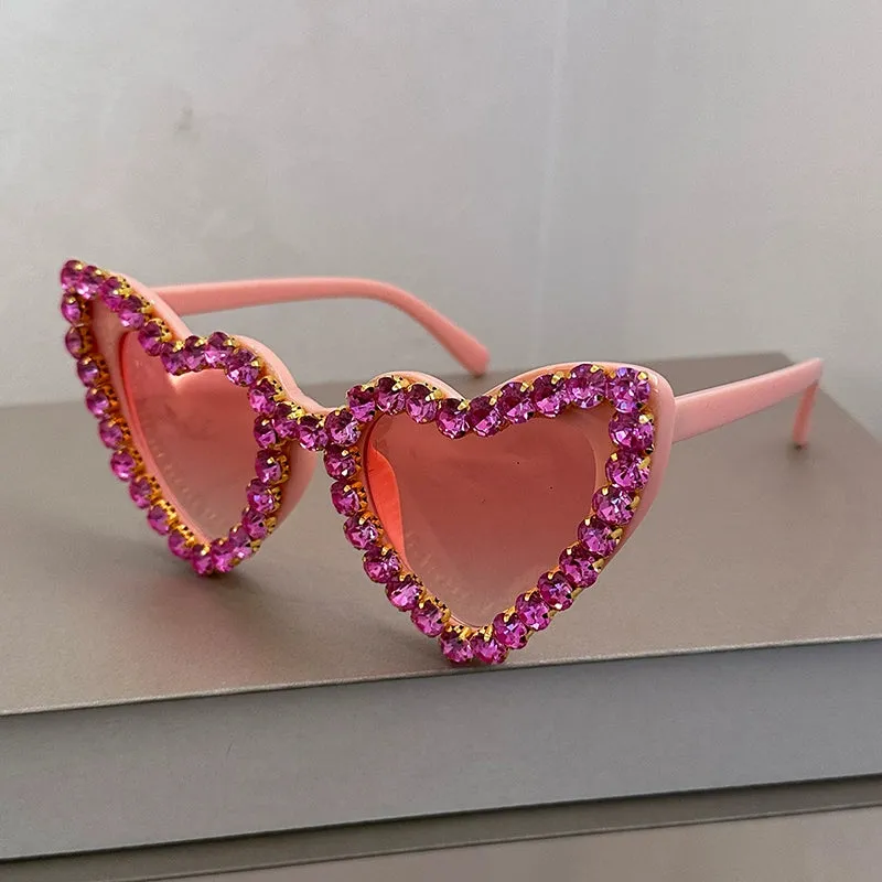 TEEK - Bejeweled Heart Sunglasses