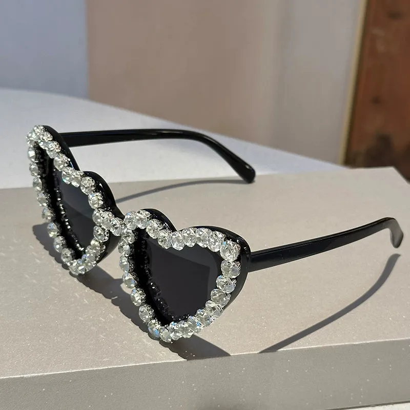 TEEK - Bejeweled Heart Sunglasses