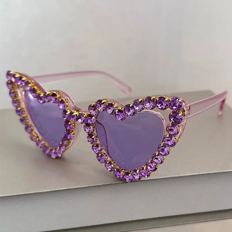 TEEK - Bejeweled Heart Sunglasses