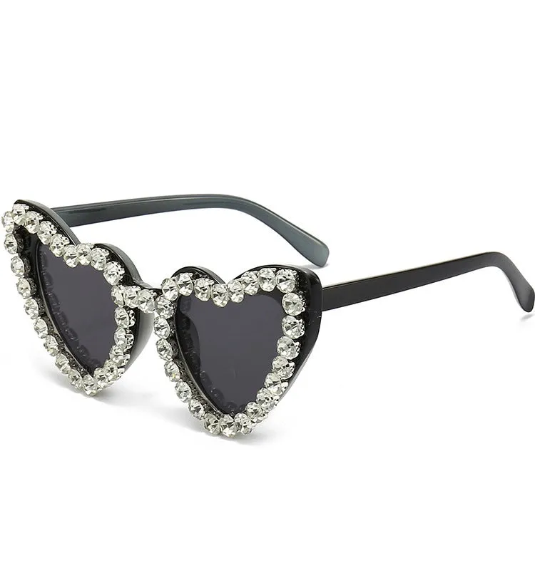 TEEK - Bejeweled Heart Sunglasses