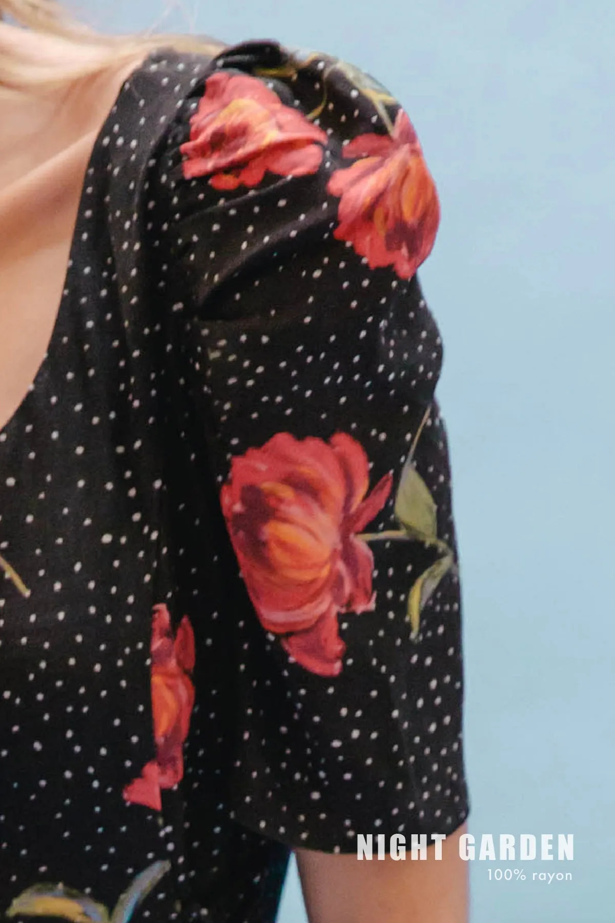THE DOUBLE LACEUP DRESS ~ NIGHT GARDEN