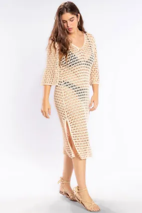 Tricot Mixed Midi Dress