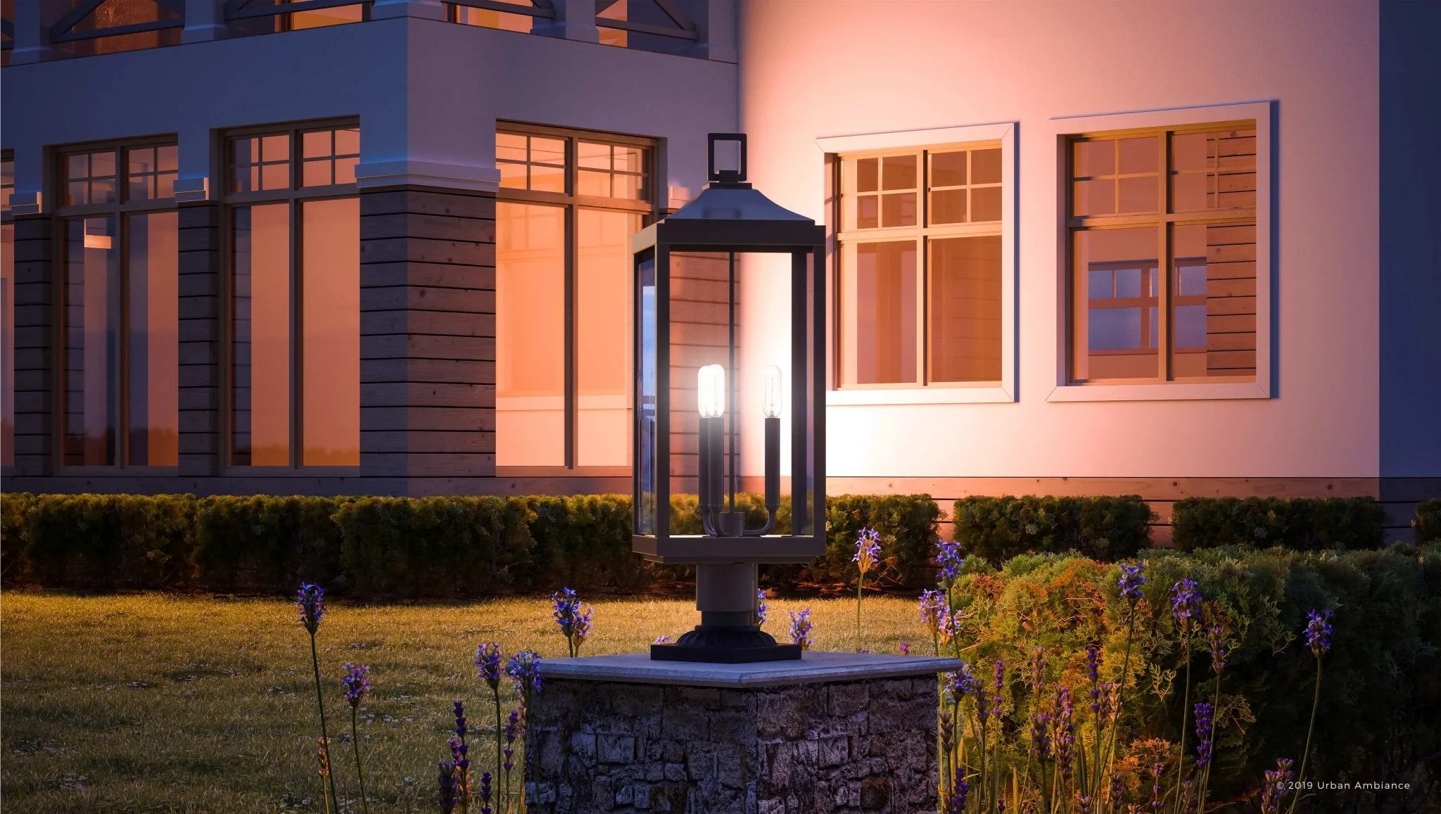 UHP1190 Colonial Outdoor Post / Pier Light, 26-7/8" x 9-1/2", Olde Bronze Finish, Calderdale Collection