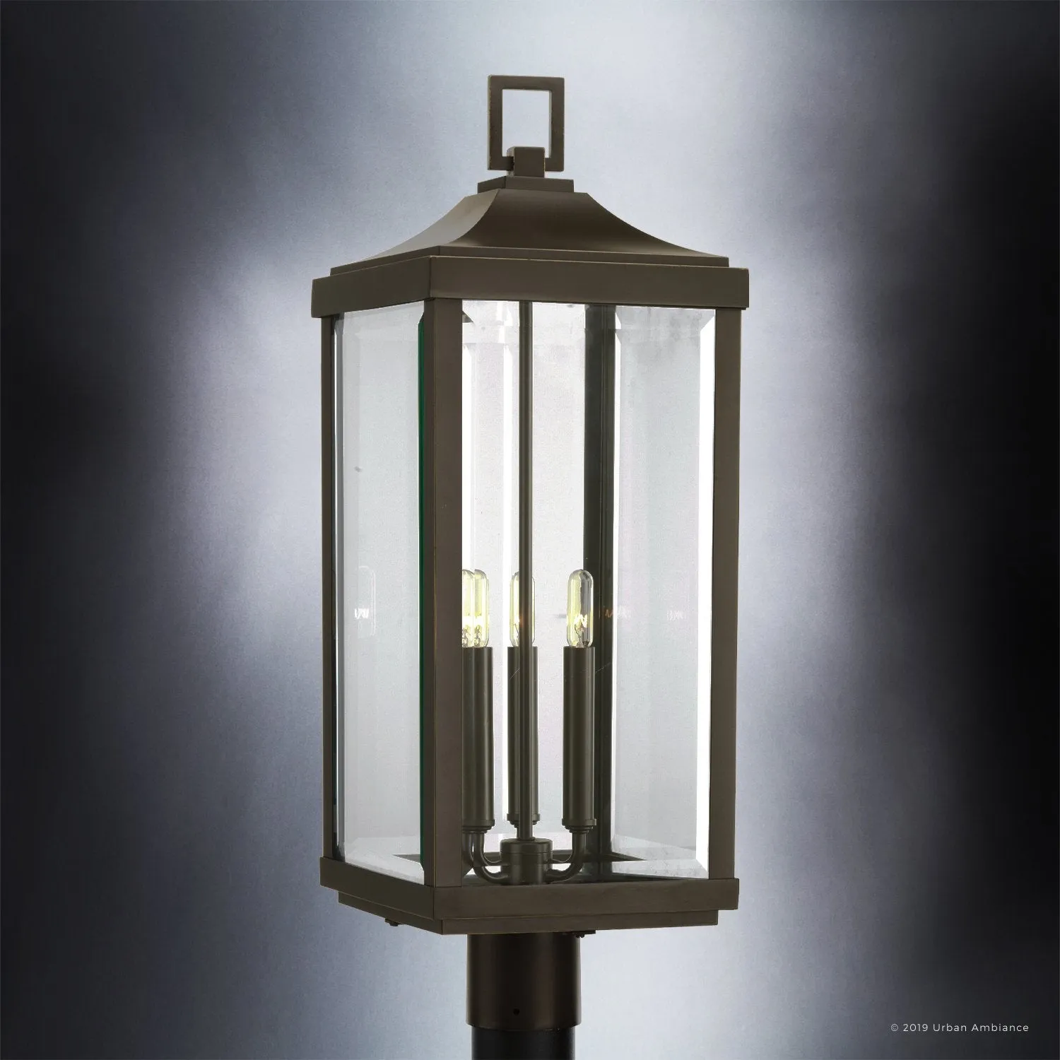 UHP1190 Colonial Outdoor Post / Pier Light, 26-7/8" x 9-1/2", Olde Bronze Finish, Calderdale Collection