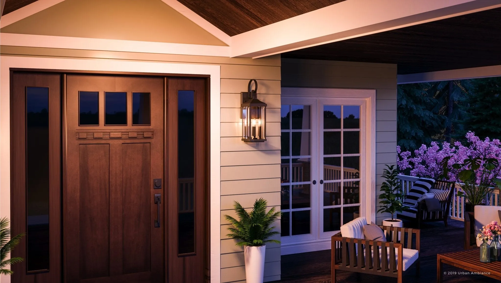 UHP1194 Colonial Outdoor Wall Light, 30-5/8" x 9-1/2", Olde Bronze Finish, Calderdale Collection