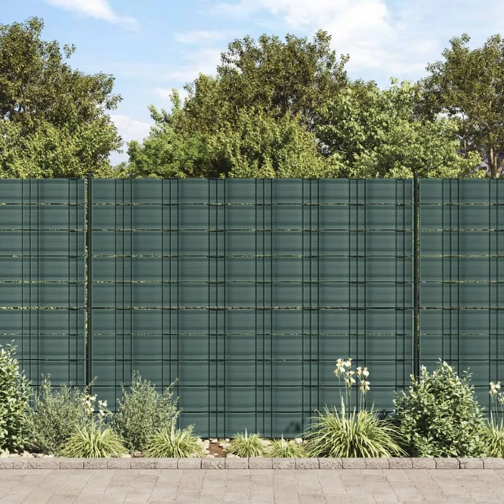 vidaXL Garden Privacy Screens 10 pcs Green 252.5x19 cm PVC