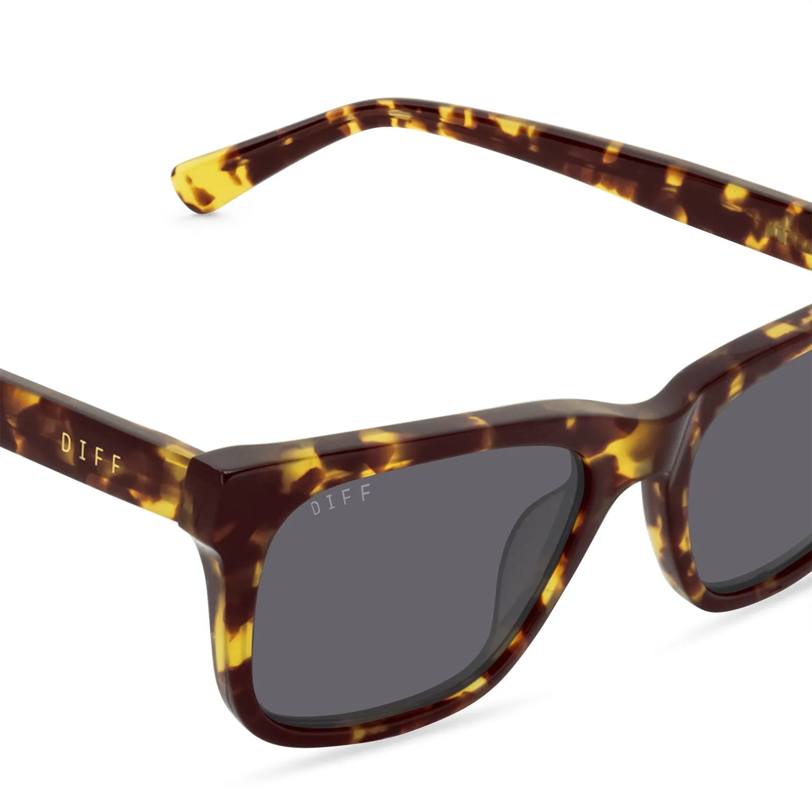 WESLEY - AMBER TORTOISE   GREY POLARIZED SUNGLASSES