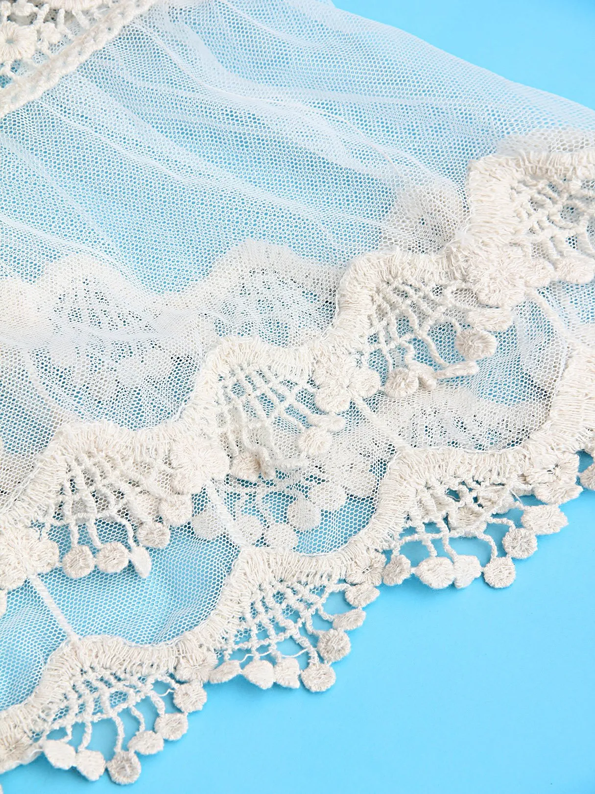 Wholesale Beige Round Neck Sleeveless Lace Cover Ups Swimwear