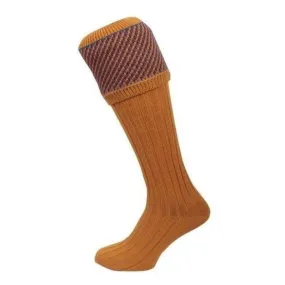 William Powell Tayside Mens Merino Shooting Socks - Ochre