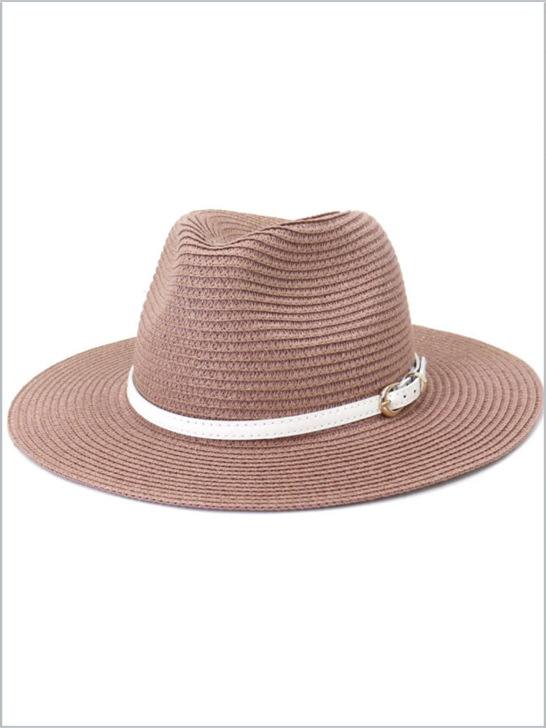 Women's Summer Couture Belt Band Straw Hat