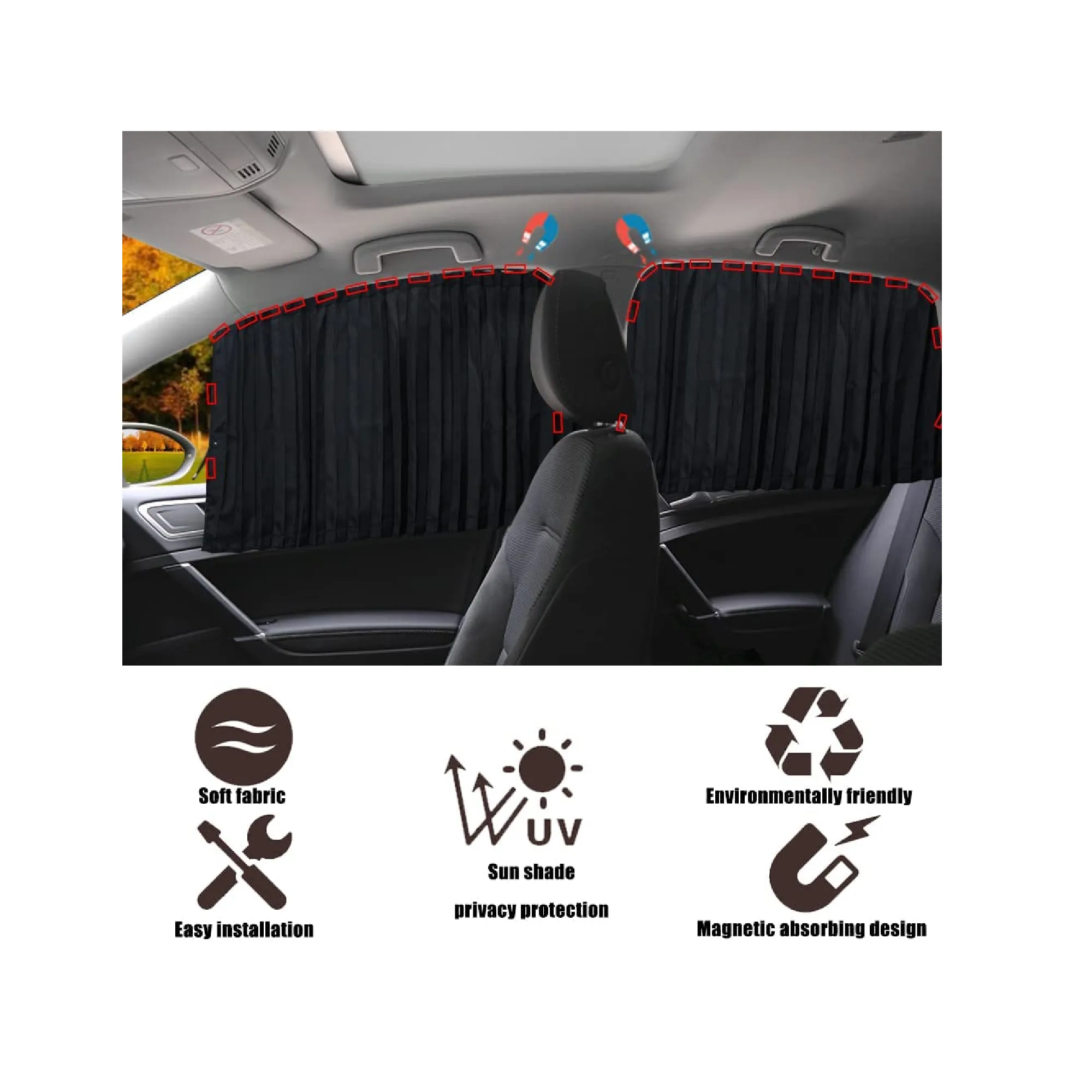 XCBYT Window Shades Privacy Curtains | for Car Interior